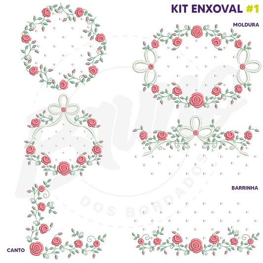 Kit Enxoval #8 - Rosas e poá