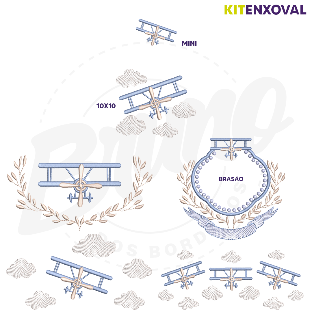 Kit Enxoval #137 - Avião retrô