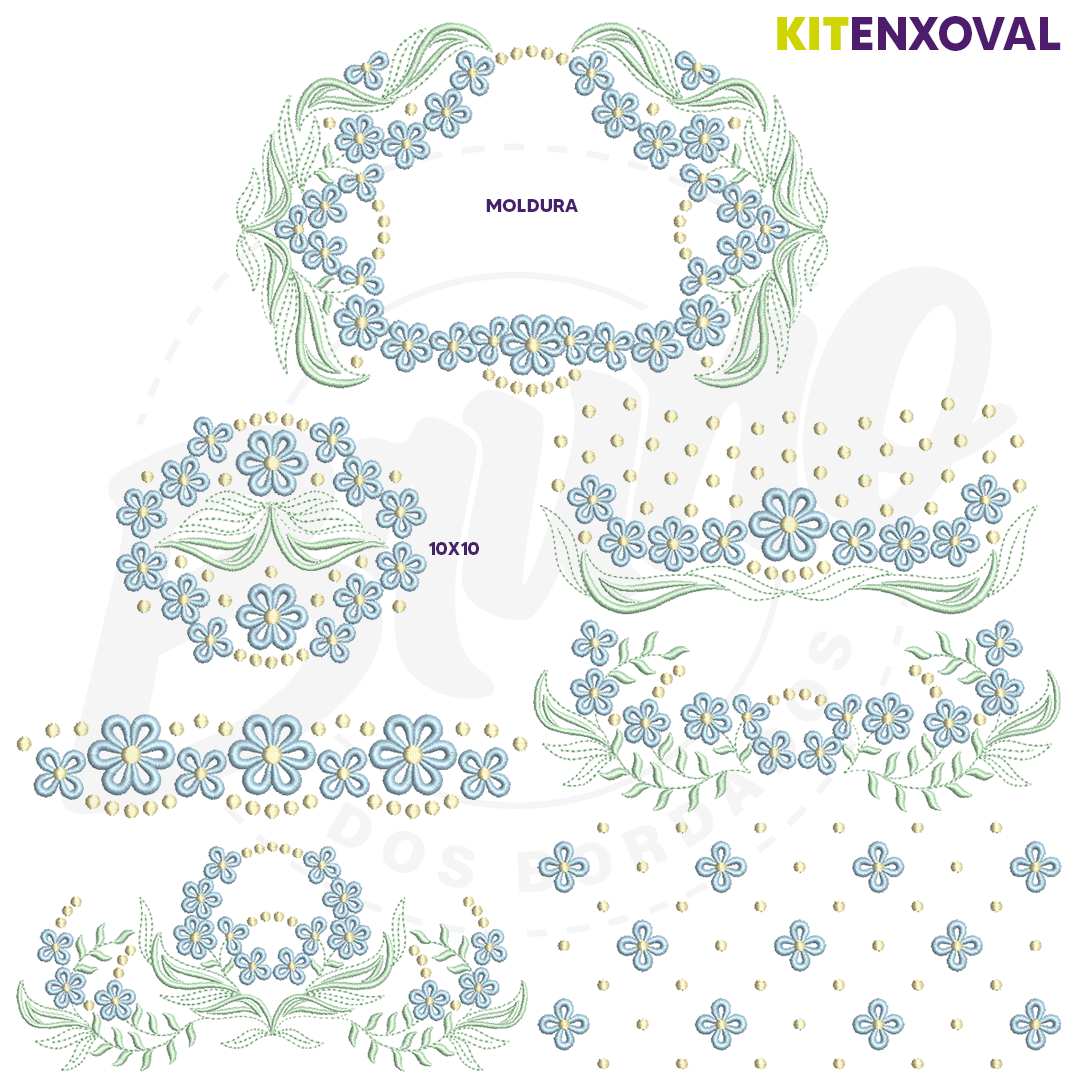 Kit Enxoval #55 - Floral e folhagem