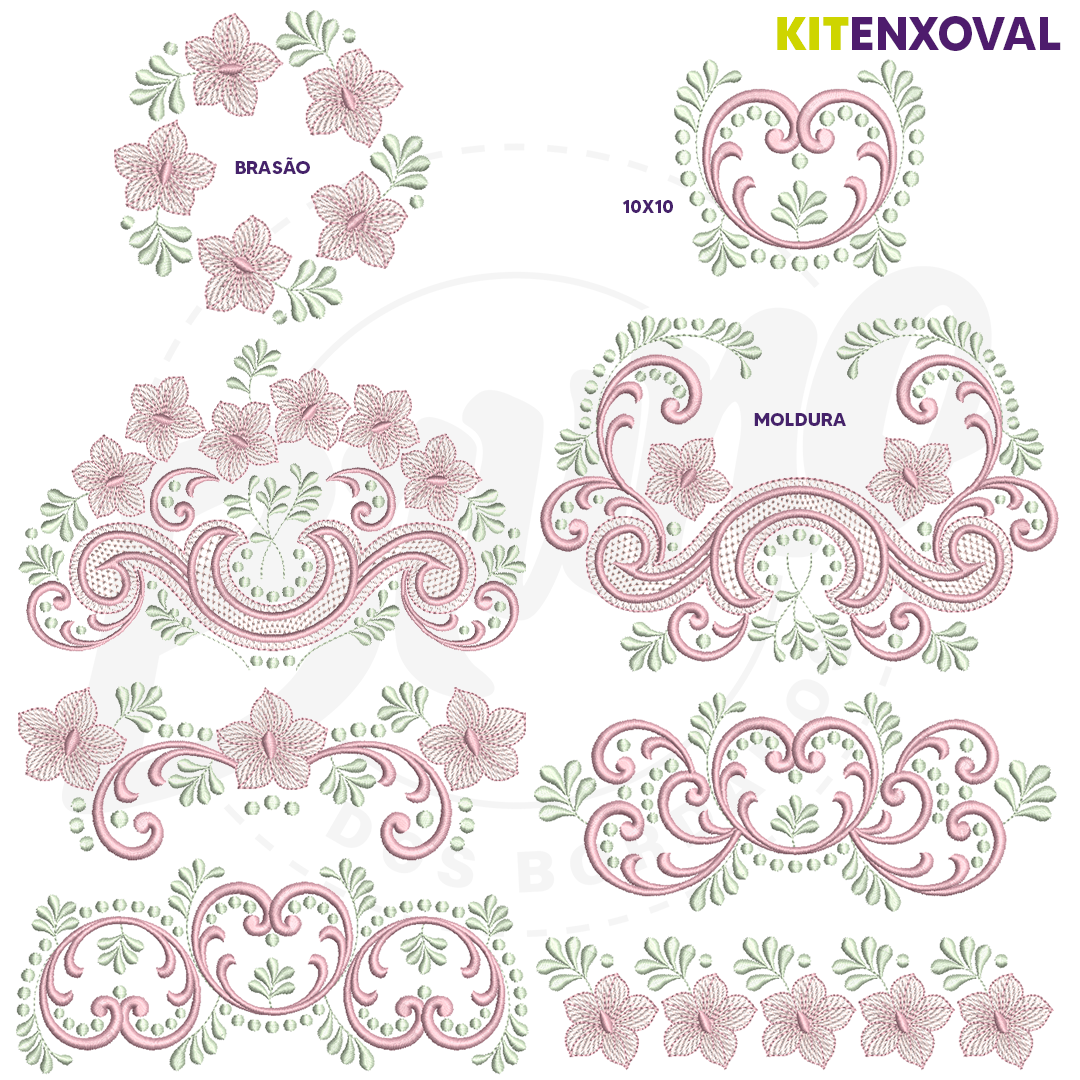 Kit Enxoval #52 - Flores e Arabescos