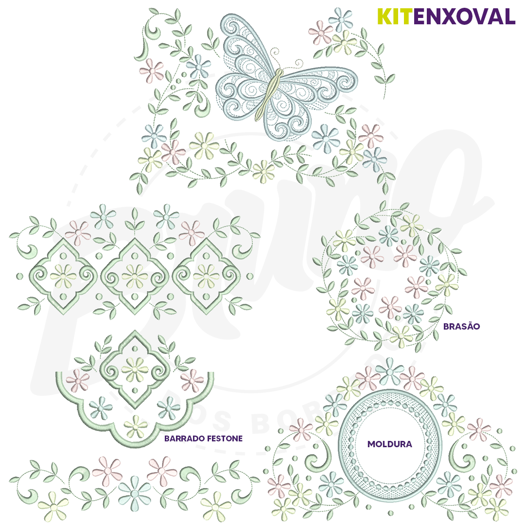 Kit Enxoval #100 - Borboleta e floral