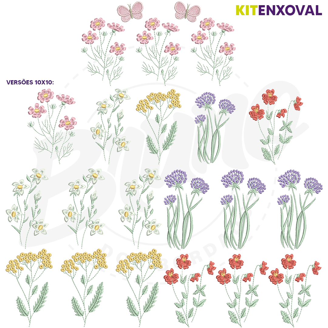 Kit Enxoval #65 - Flores e jardim encantado