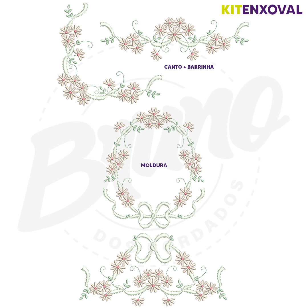 Kit Enxoval #74 - Flores e arabescos