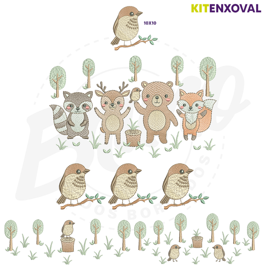 Kit Enxoval #66 - Animais do Bosque