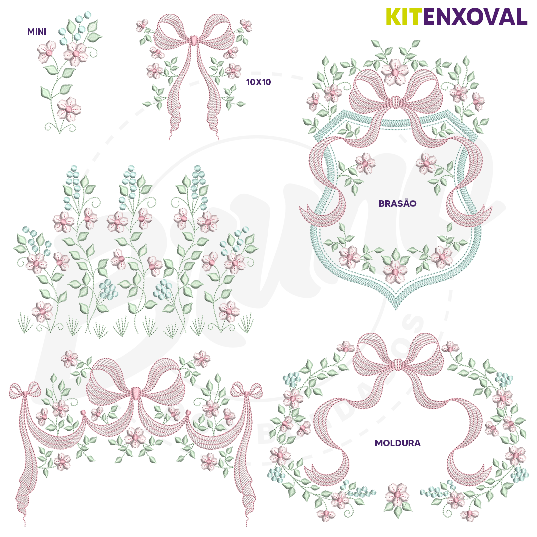 Kit Enxoval #56 - Laço e flores