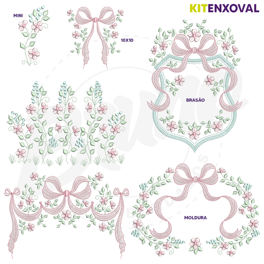 Kit Enxoval #56 - Laço e flores