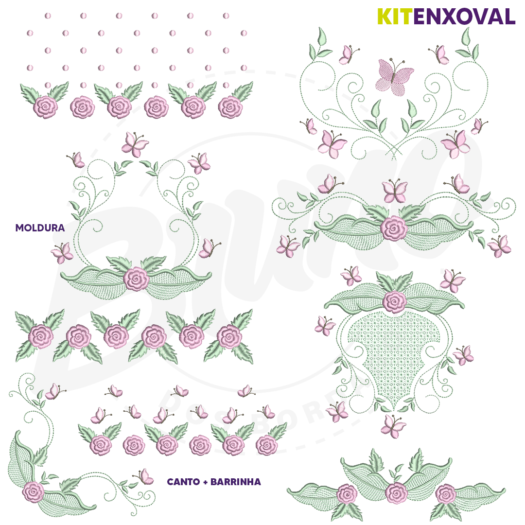 Kit Enxoval #20 - Rosa e borboleta